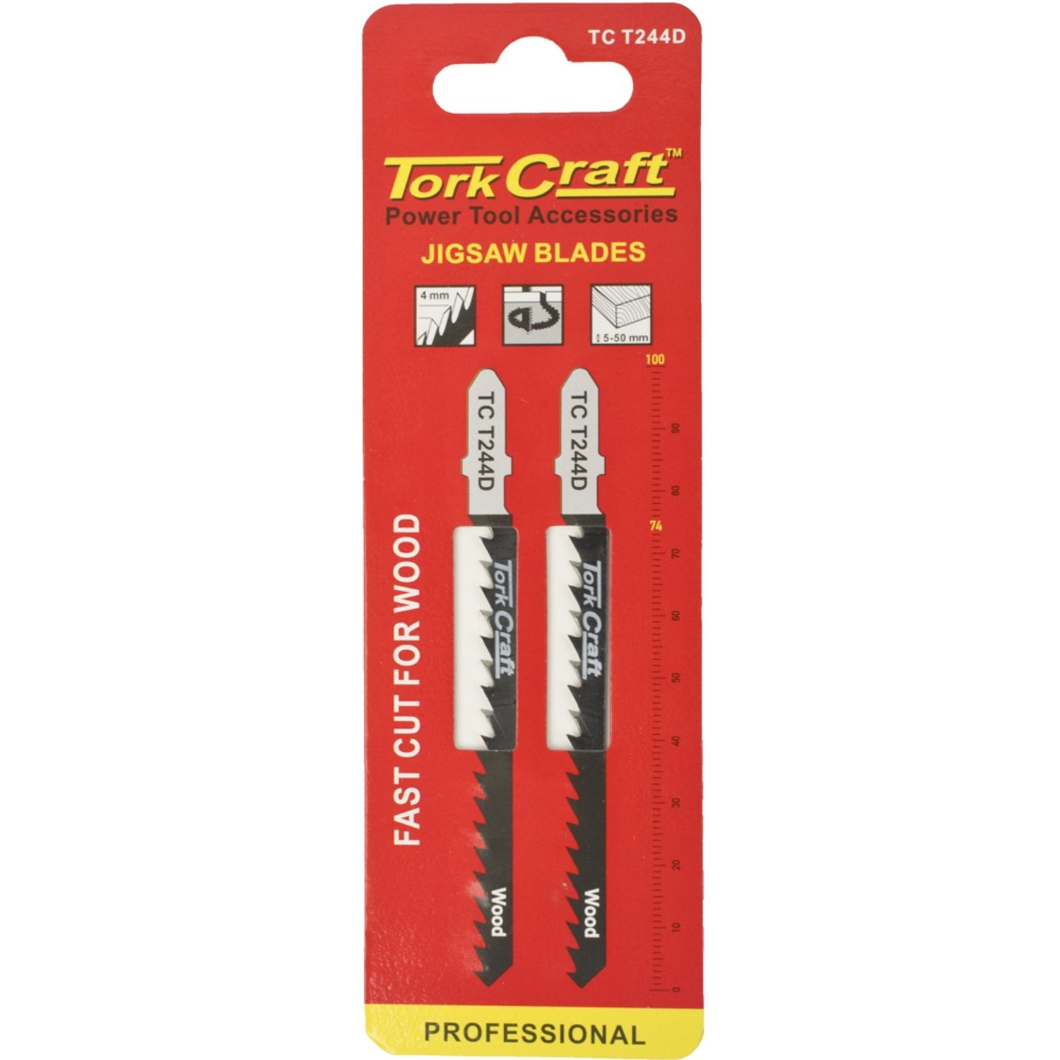 T-shank Jigsaw Blade Fast Cut For Wood 4mm 6tpi 2pc